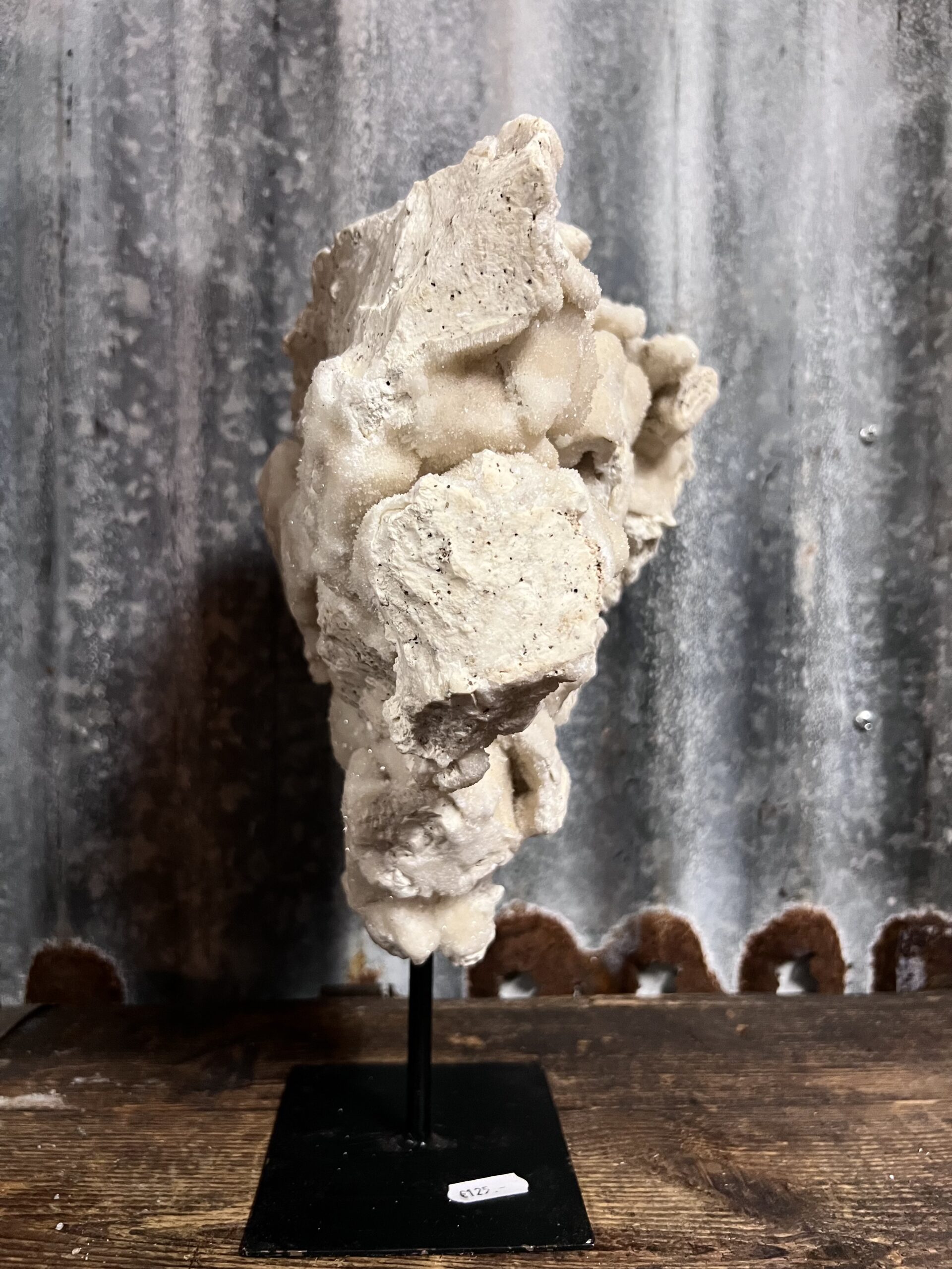 Calciet druzy op stalen voet - Afbeelding 4